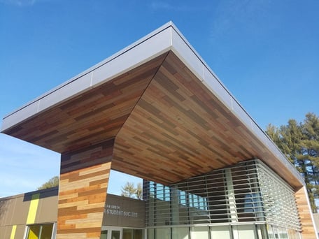 Example of exterior phenolic panels application of soffits