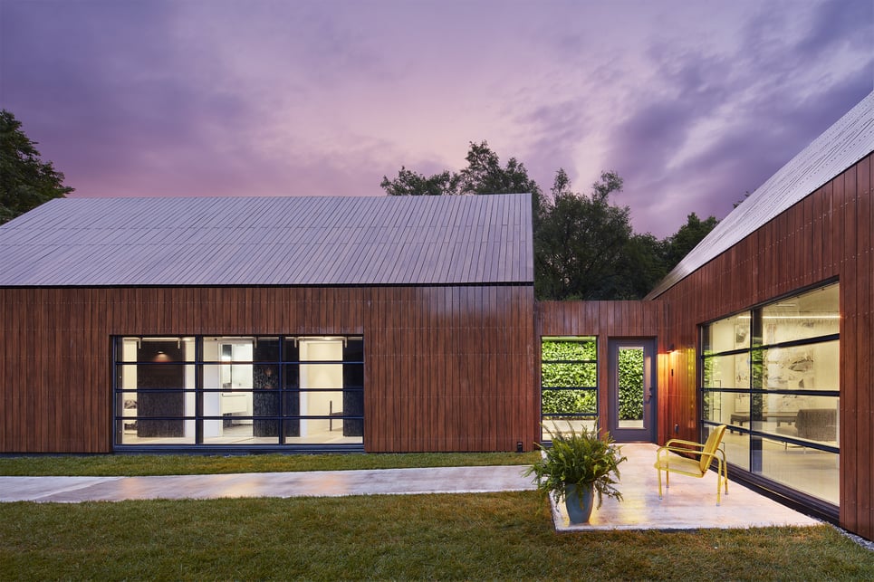Fundermax phenolic facade on the Ash Street residential project in a rich woodgrain