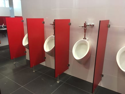 Urinal separators using phenolic panels =