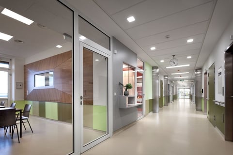 Example of laboratory phenolic panels application of wall lining in a hospital