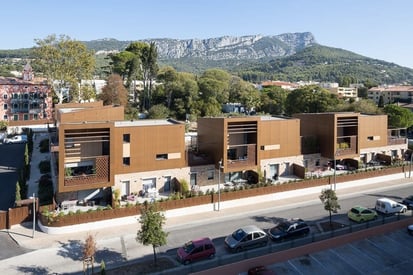 The Lofts of La Baume in France using Fundermax's Authentic Panels
