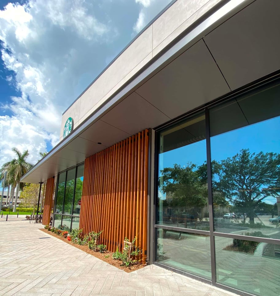 West Palm Beach Starbucks using Fundermax panels