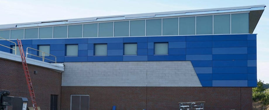 Victor Central school district high school using Fundermax panels in a unique way