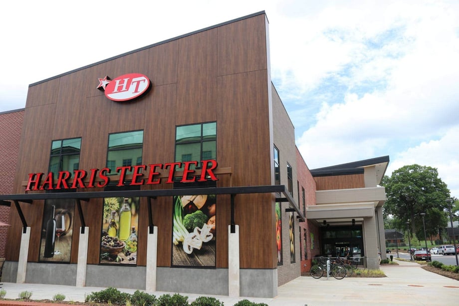 Fundermax woodgrain panels on Harris Teeter Sedgefield with high yield