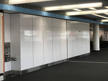 White Max Compact wall lining inside the Chicago O'Hare Airport