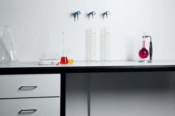 Fundermax sustainable, chemical-resistant laboratory work surfaces with Max Resistance 2 panels