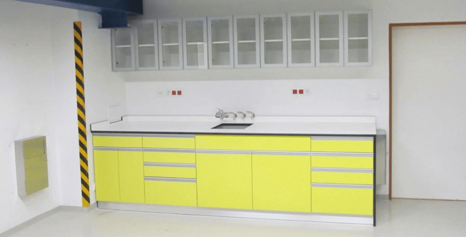 Max Resistance² in furniture applications inside CVŘ Research Center in the Czech Republic, featuring White and vibrant Yellowish Green